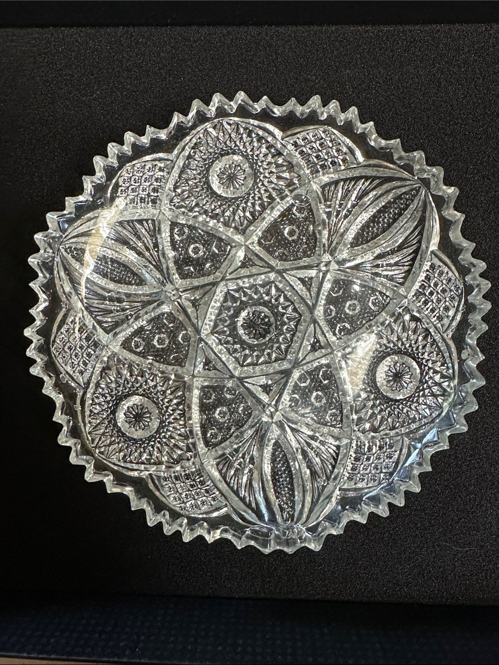 Vintage Imperial Glass Co. 6” Dish With Sawtooth Edge